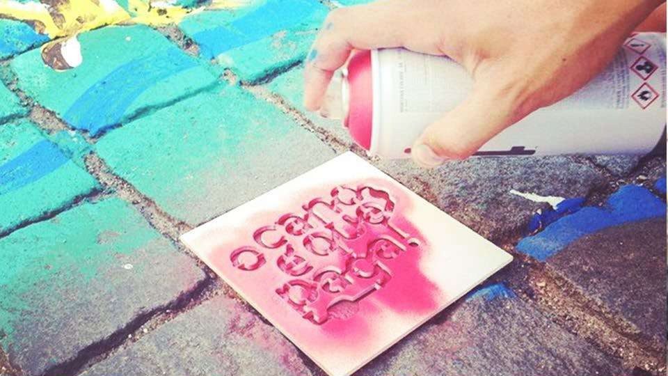 ADCL stencil applied on pavement