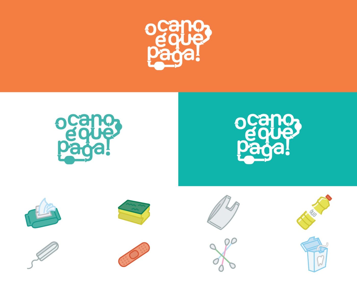 O cano é que paga! logotype and icon set