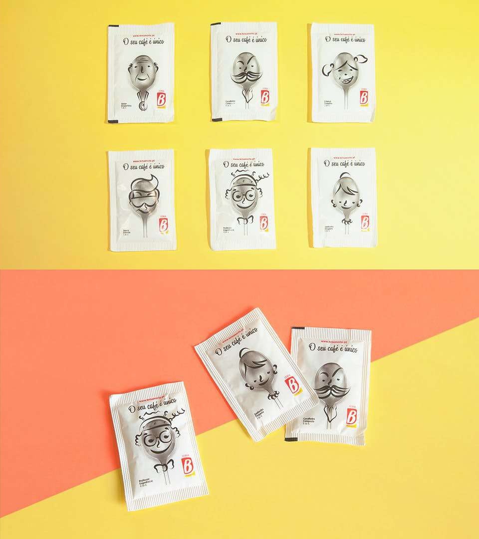 Sugar packets on colour