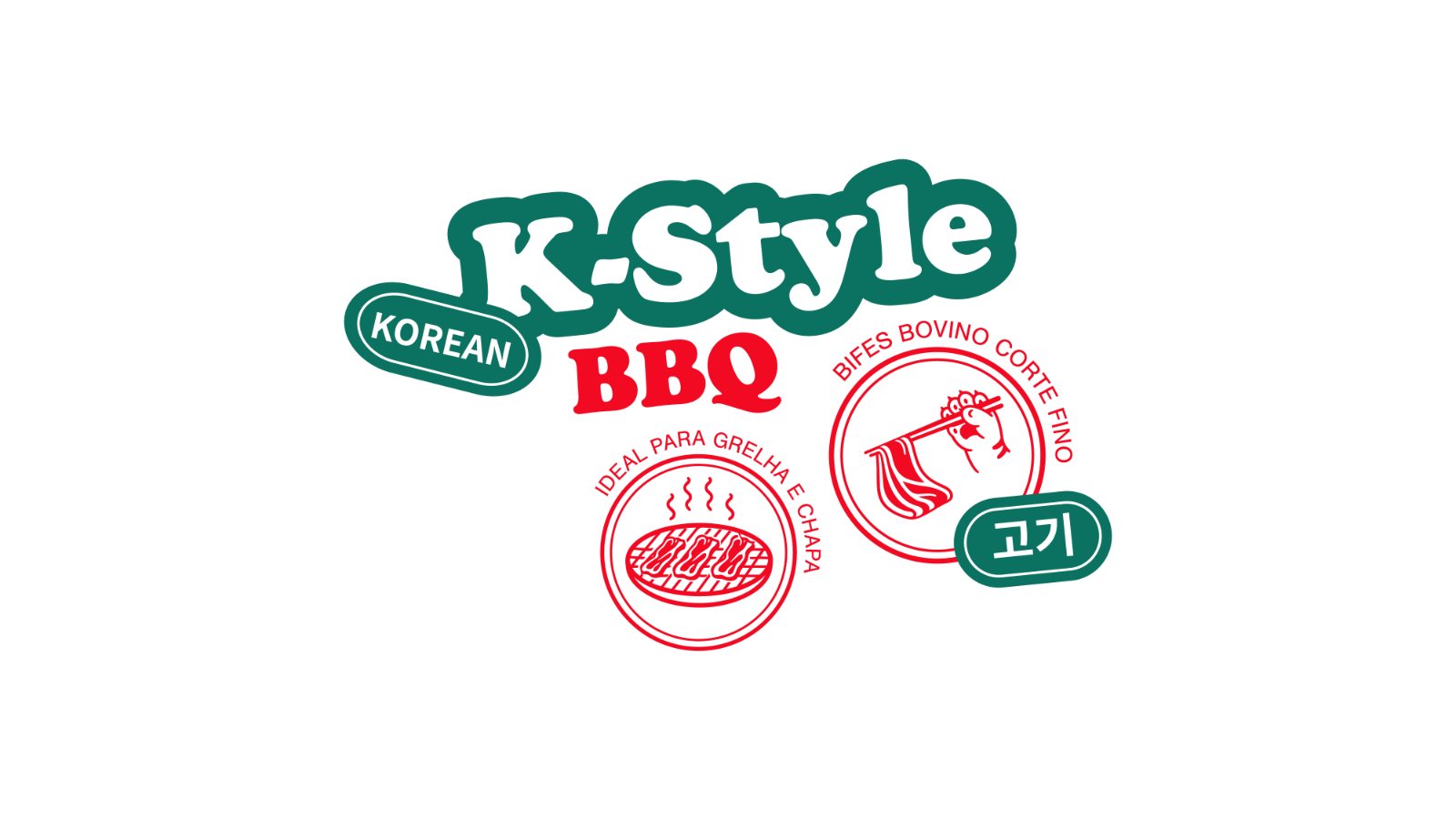 K-Style BBQ logotype and stamps