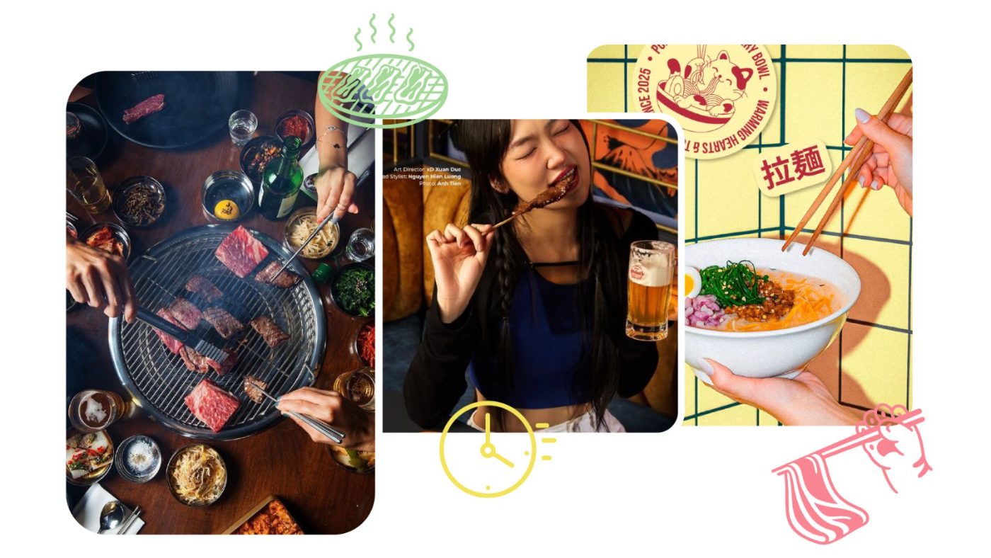 K-Style BBQ art direction, table and ramen