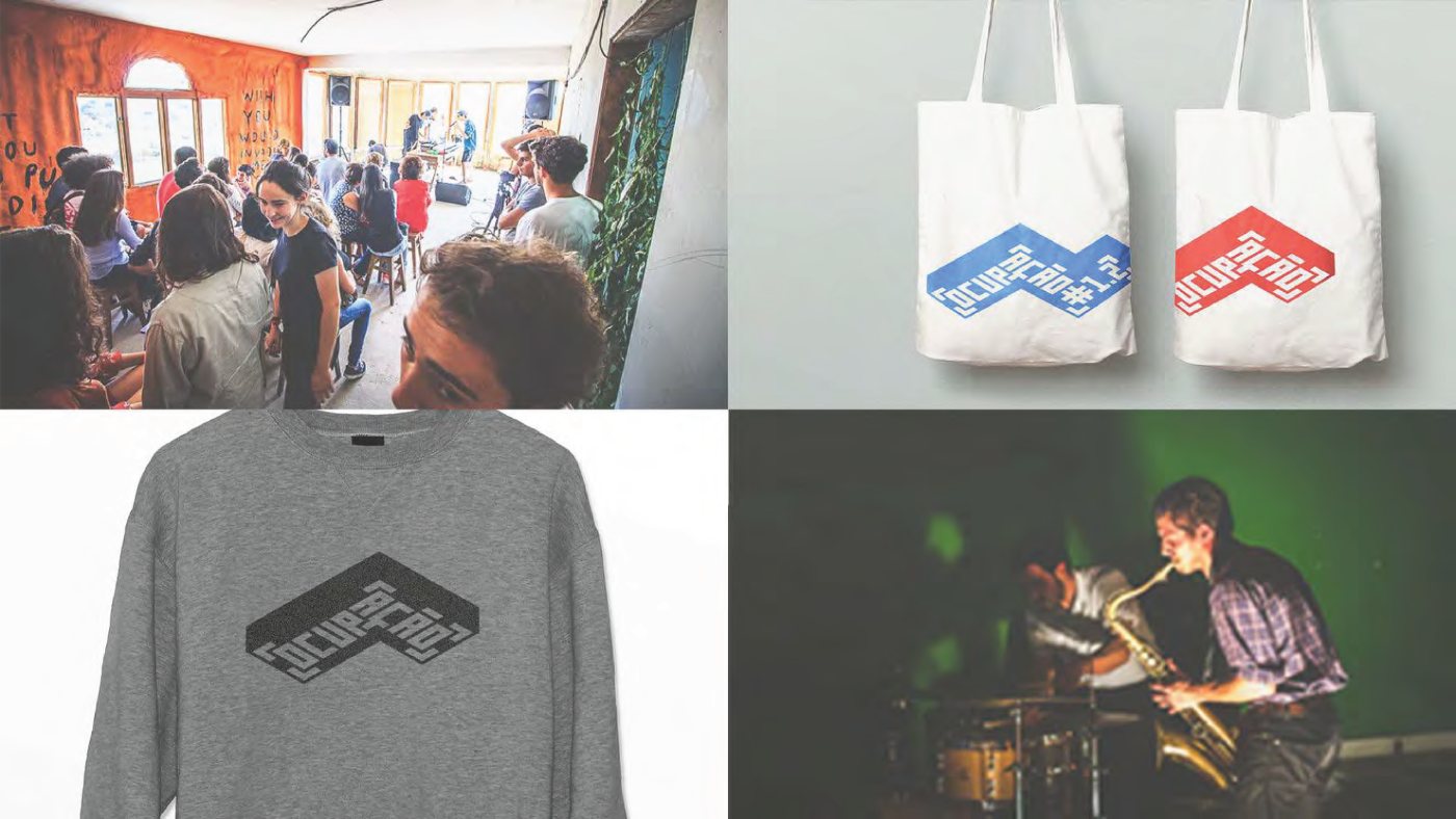 Ocupação event, totes and sweatshirt