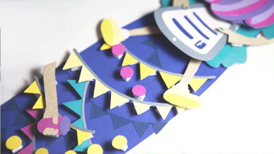 Cut-paper construction detail