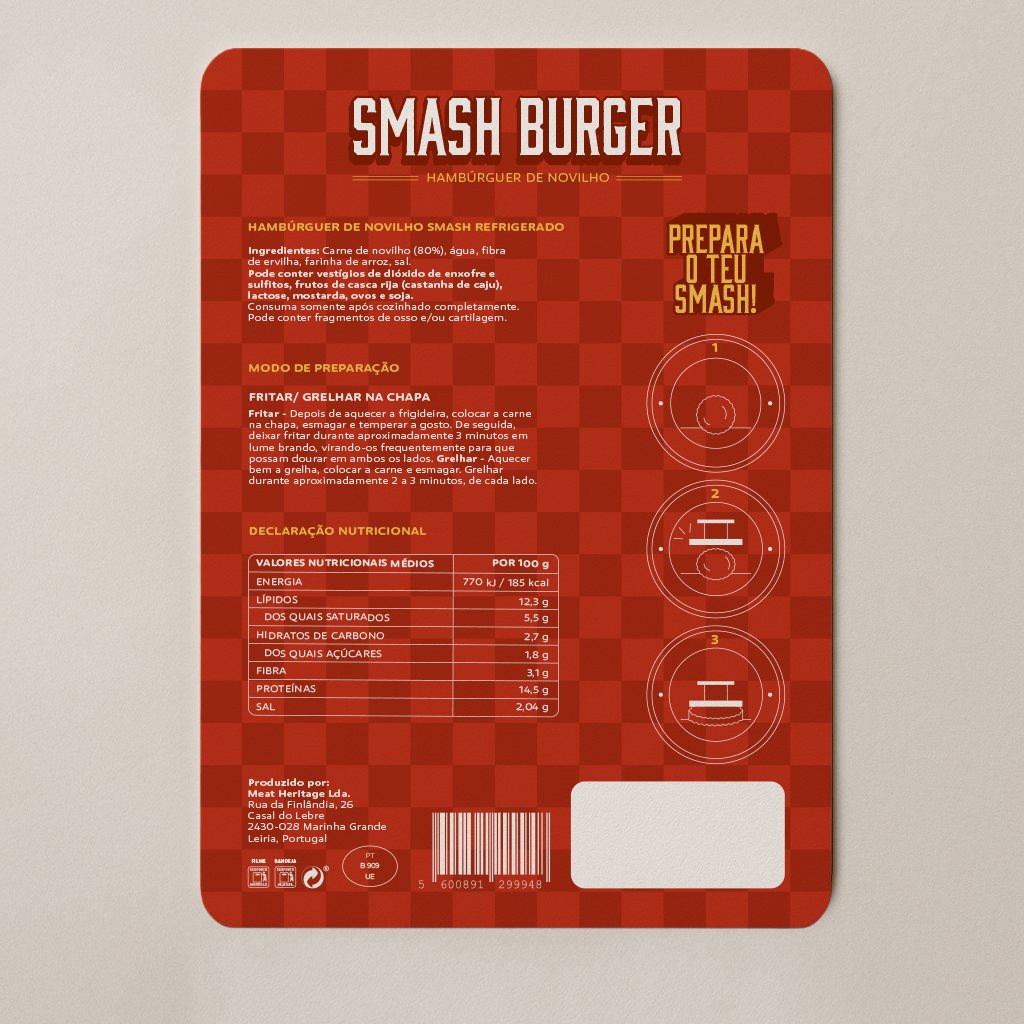 Smash Burger back panel with preparation steps