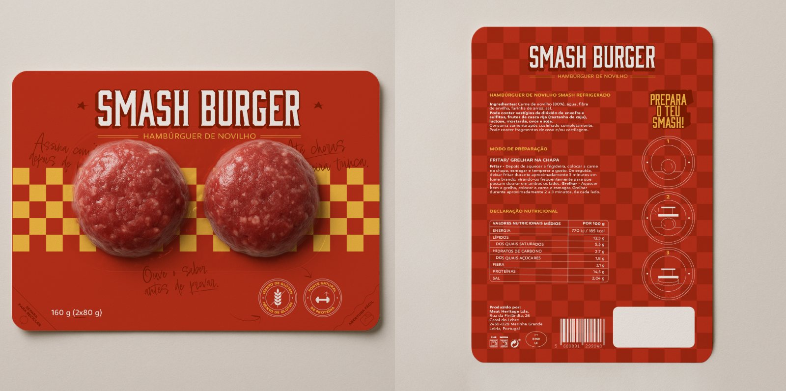Smash Burger sleeve, front and back flat